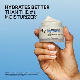 No7 Lift & Luminate Face Cream application on skin