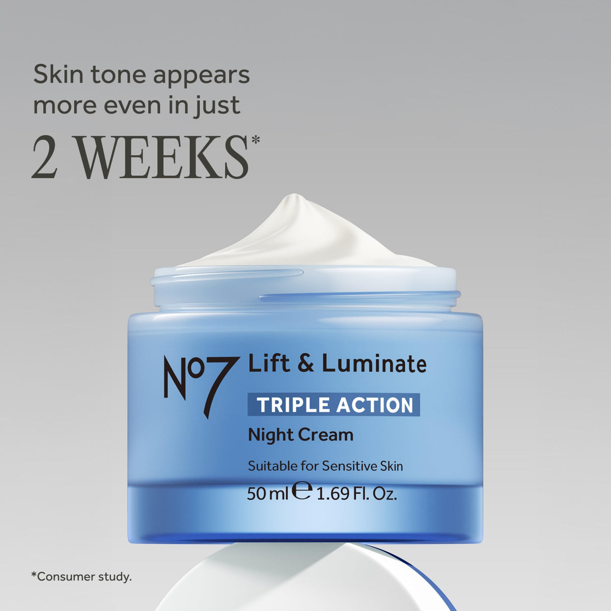 No7 Lift & Luminate Night Cream 1.7 Fl Oz packaging