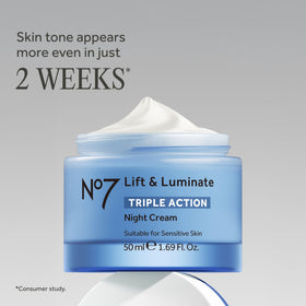No7 Lift & Luminate Night Cream 1.7 Fl Oz packaging
