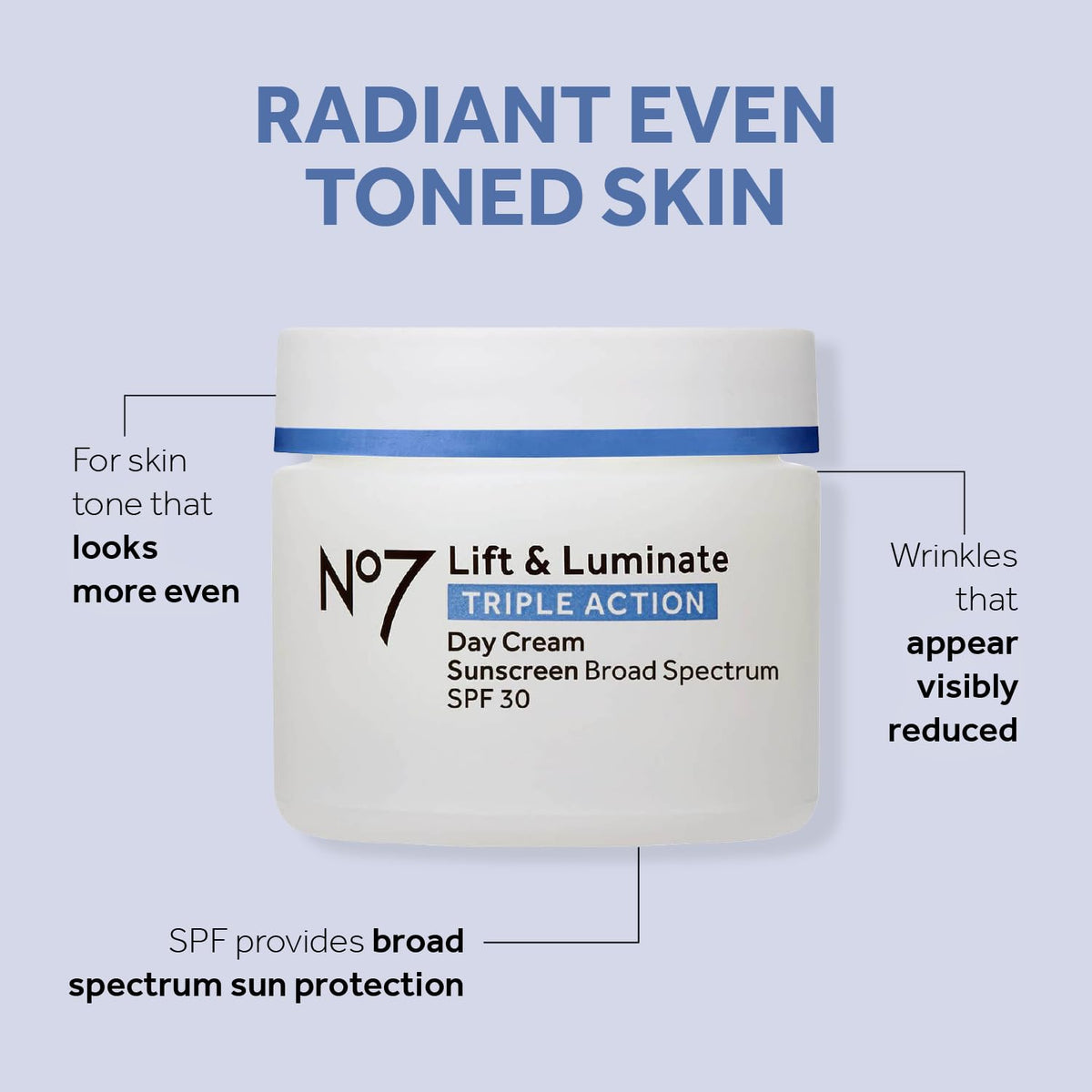 No7 Lift & Luminate night cream jar with lid