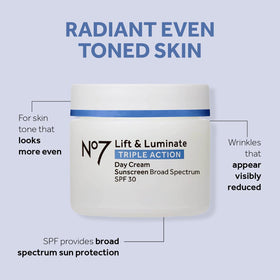 No7 Lift & Luminate night cream jar with lid
