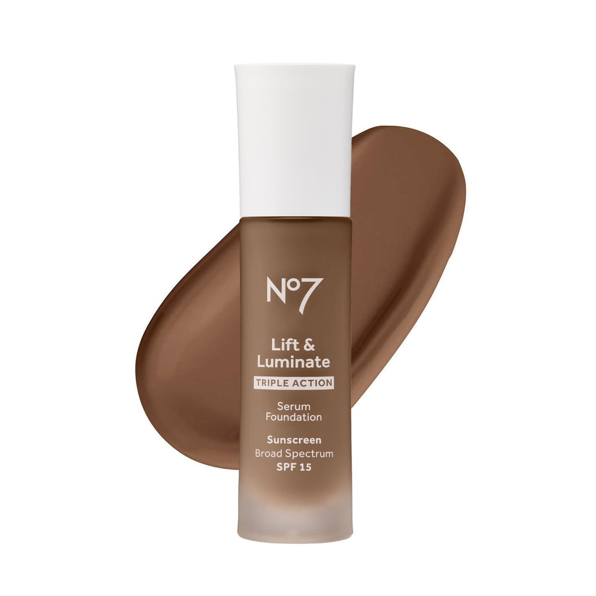 No7 Lift & Luminate Serum Foundation in Umber, front view