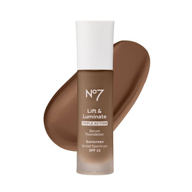 No7 Lift & Luminate Serum Foundation in Umber, front view