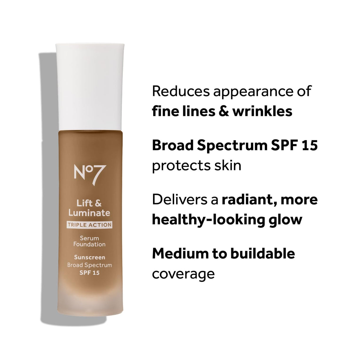 No7 Lift & Luminate Serum Foundation packaging details