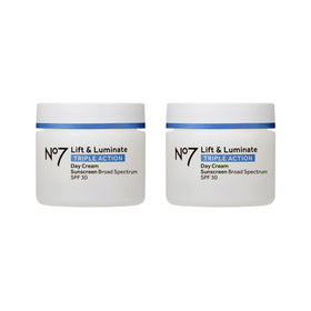 No7 Lift & Luminate Triple Action Face Cream front view with SPF 30