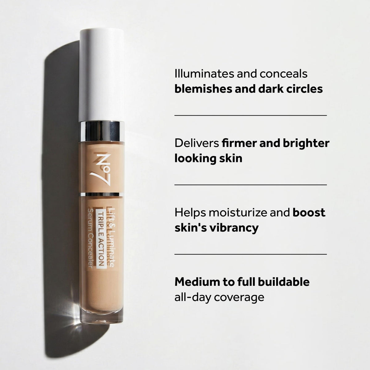 No7 Lift & Luminate Triple Action Serum Concealer Fair applicator tip
