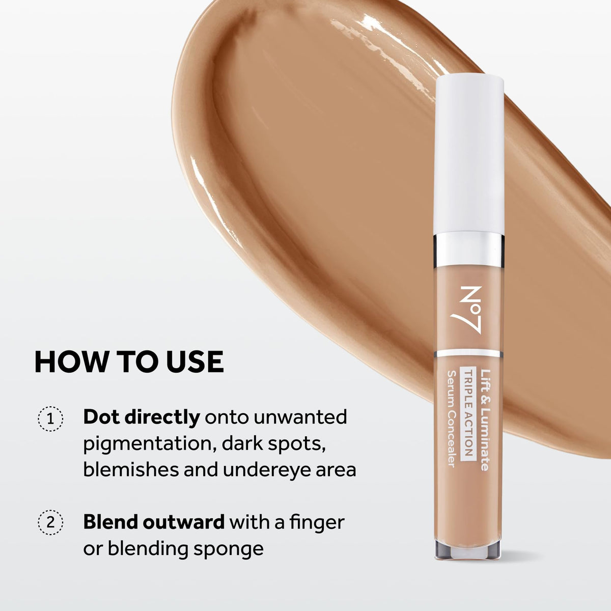 No7 Lift & Luminate Triple Action Serum Concealer texture close-up