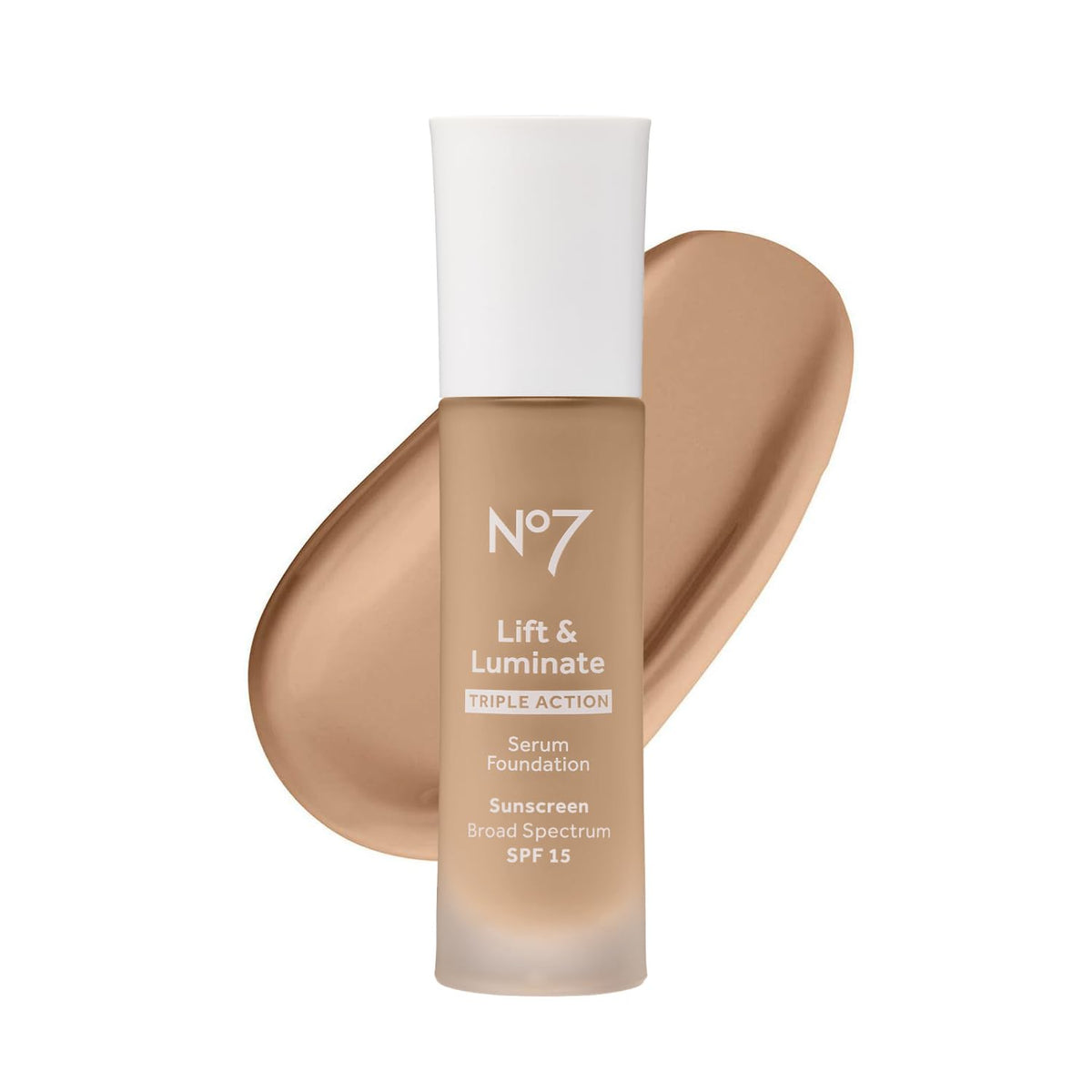 No7 Lift & Luminate Triple Action Serum Foundation Honey 30ml front view