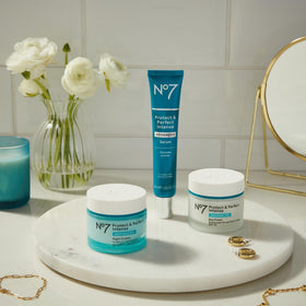 No7 Protect & Perfect Day Cream SPF 30 on vanity table