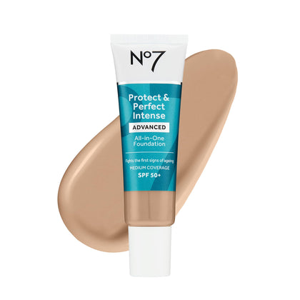 No7 Protect & Perfect Foundation Warm Beige front view