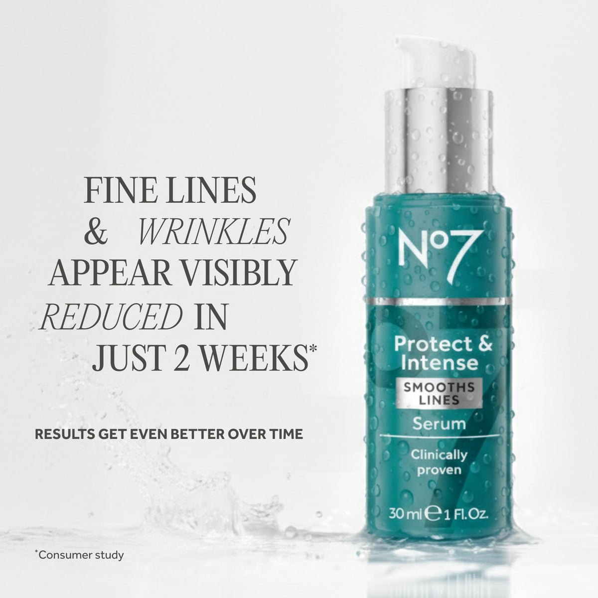 No7 Protect & Perfect Intense Advanced Face Serum texture close-up
