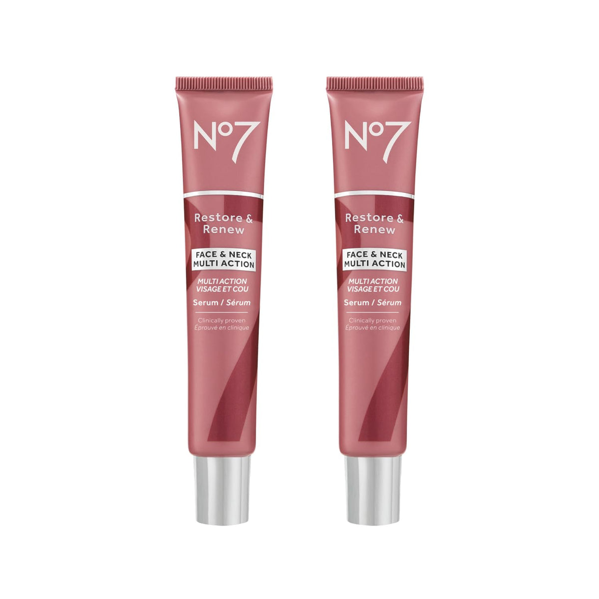 No7 Restore & Renew Face & Neck Serum 2 Pack front view