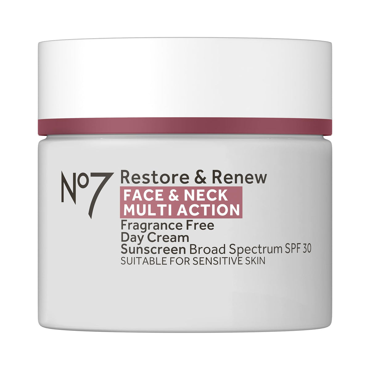 No7 Restore & Renew Multi Action Face & Neck Cream SPF 30 front view