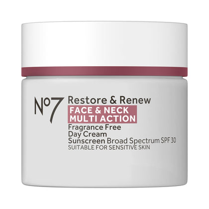 No7 Restore & Renew Multi Action Face & Neck Cream SPF 30 front view