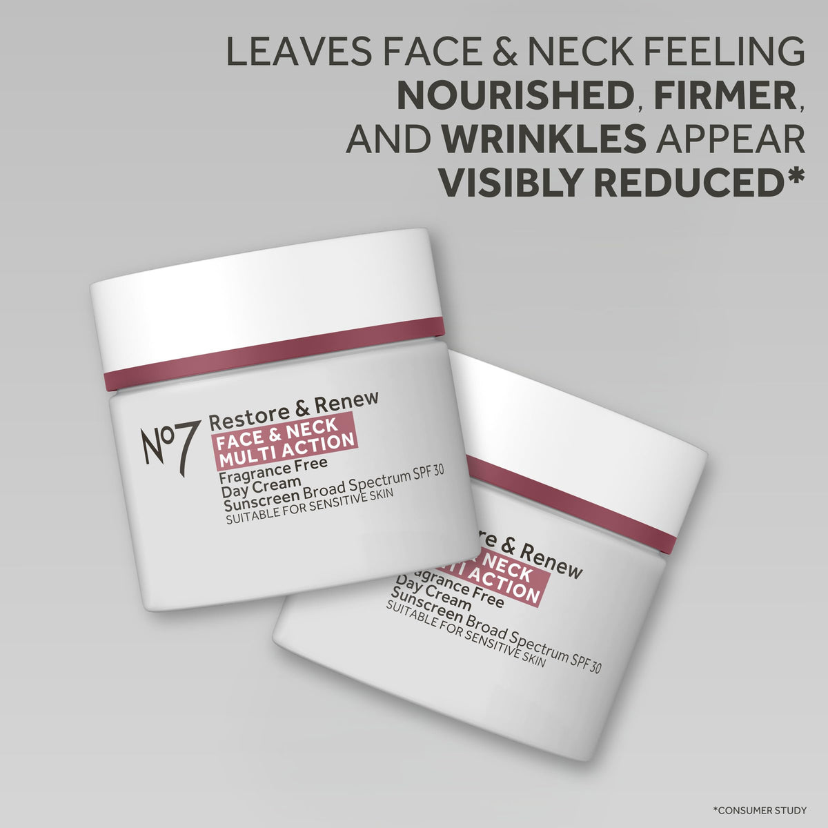 No7 Restore & Renew Multi Action Face & Neck Cream SPF 30 packaging
