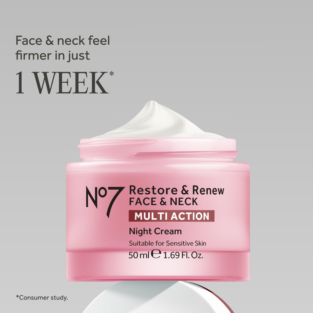 No7 Restore & Renew Sculpting Night Cream packaging details