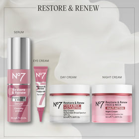 No7 Restore & Renew Sculpting Night Cream with ingredients list