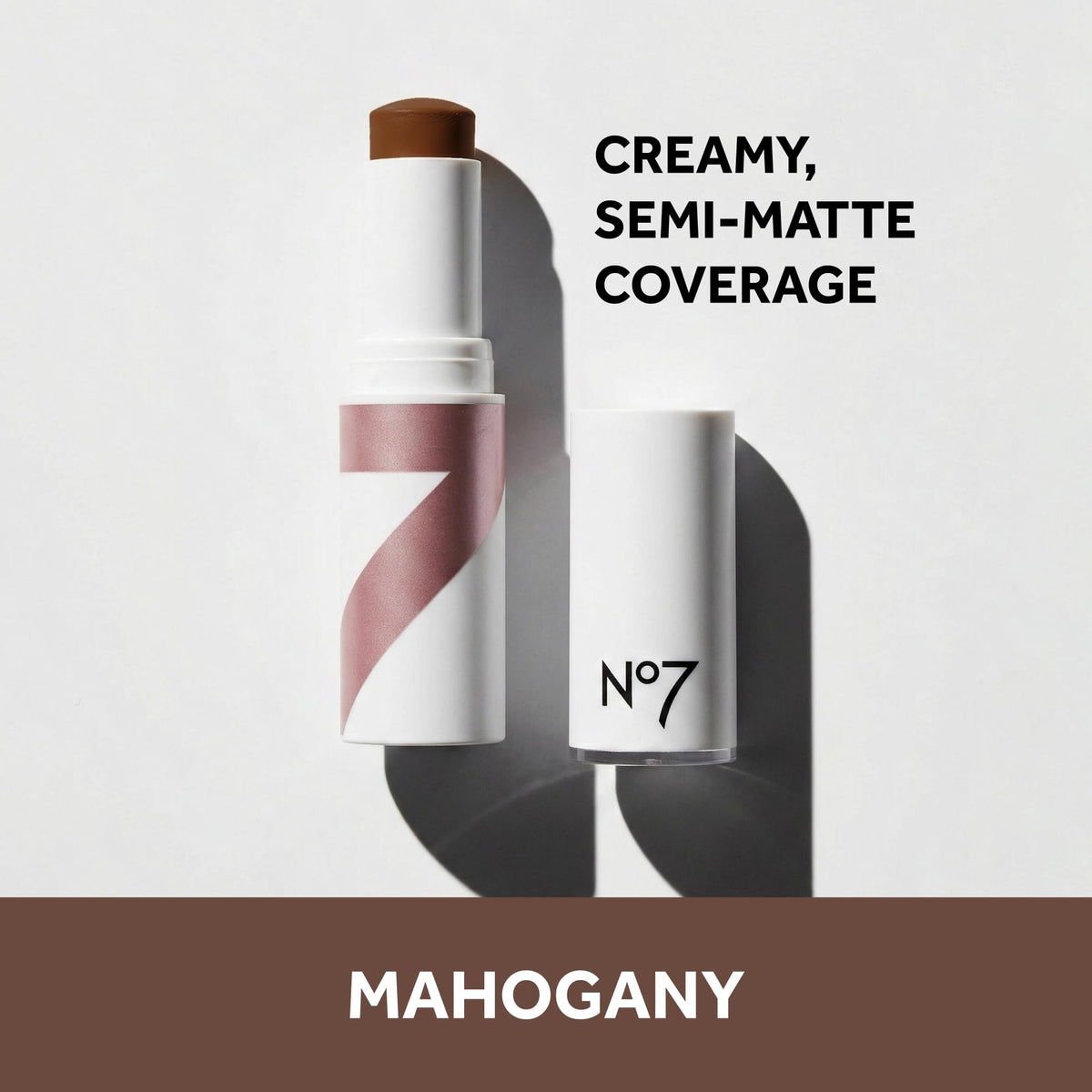 No7 Stay Perfect Cream Foundation Stick in Mahogany packaging