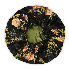 Nochka Fashion 100% Mulberry Silk Bonnet front view in Wild Rose