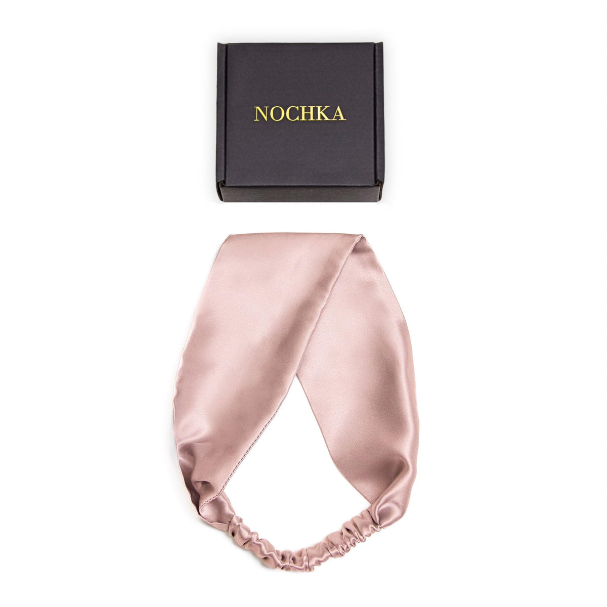 Nochka Fashion 100% Pure Mulberry Silk Headband in Blush front view