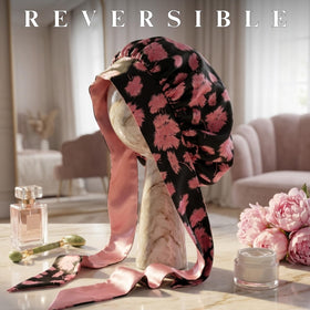 Nochka Fashion double-layer reversible silk bonnet side view