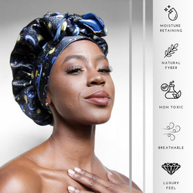 Nochka Fashion Mulberry Silk Bonnet displayed with packaging