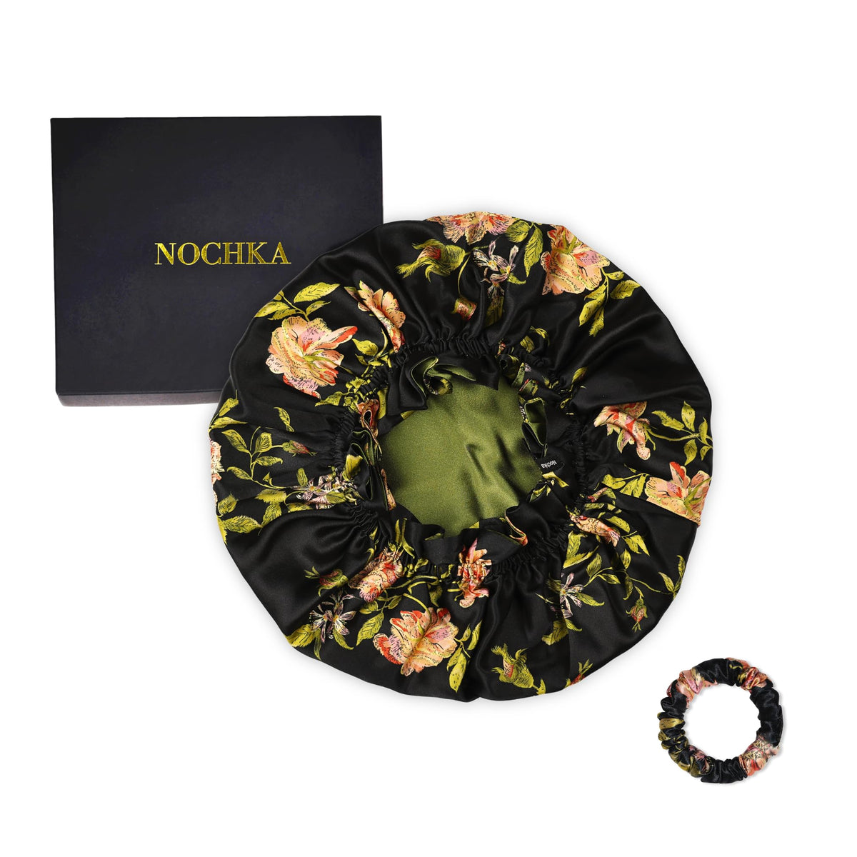 Nochka Fashion silk bonnet in a stylish setting