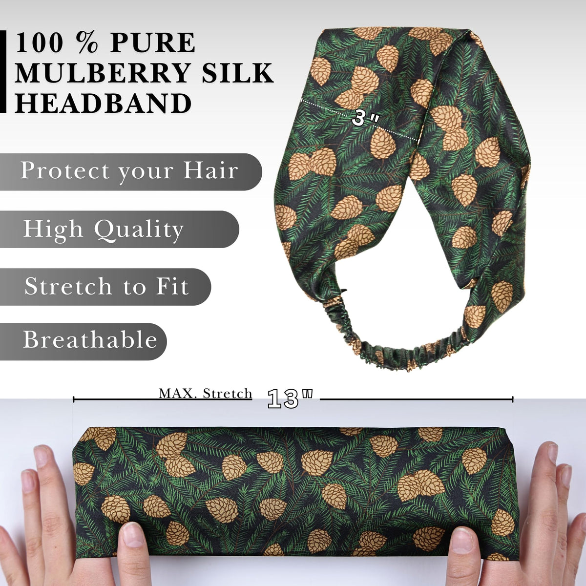 Nochka Fashion Silk Headband displayed on a table