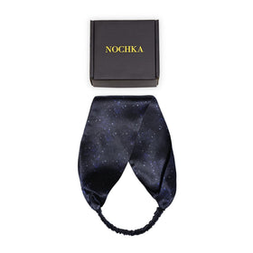 Nochka Fashion Silk Headband Midnight front view