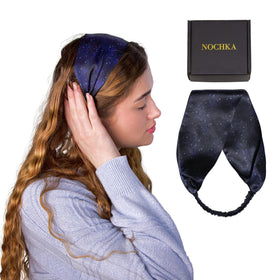 Nochka Fashion Silk Headband Midnight in various styles