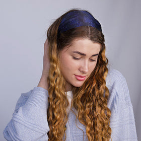 Nochka Fashion Silk Headband Midnight lifestyle shot