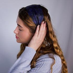 Nochka Fashion Silk Headband Midnight side view