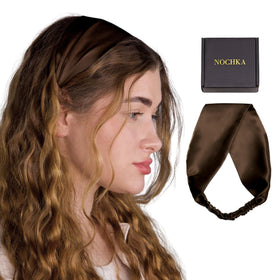 Nochka Fashion silk headband on a table with accessories