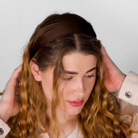Nochka Fashion silk headband styled with casual outfit