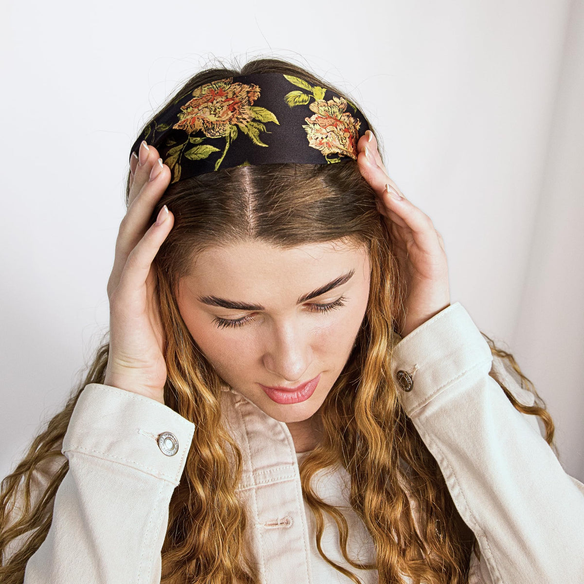 Nochka Fashion Silk Headband worn at a special event