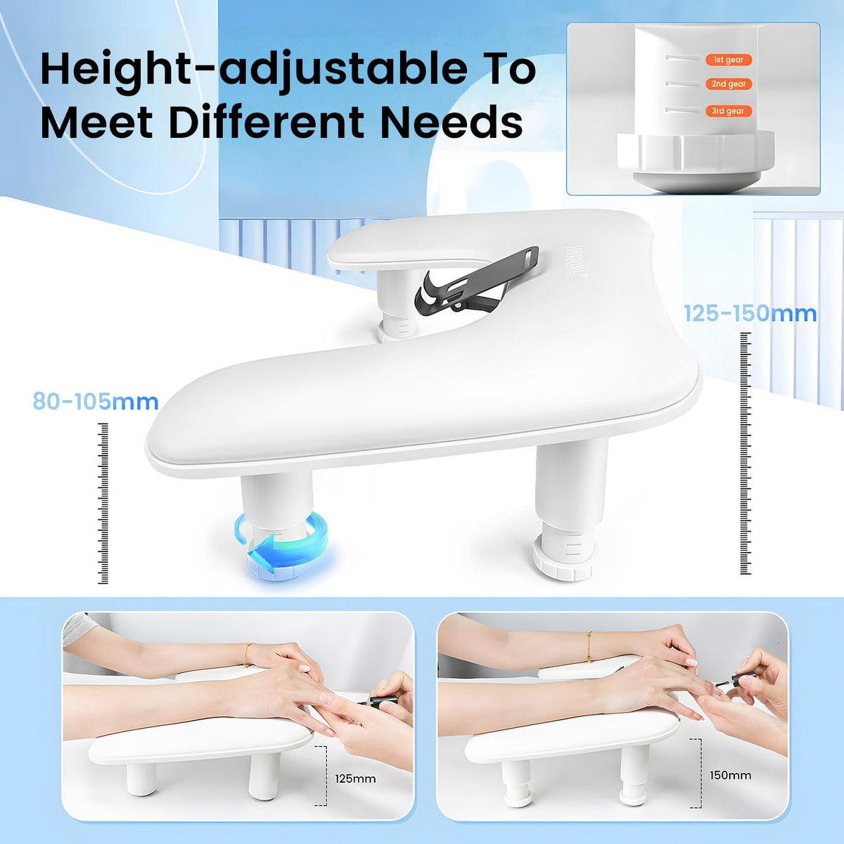 Non-slip base of JODSONE manicure arm rest