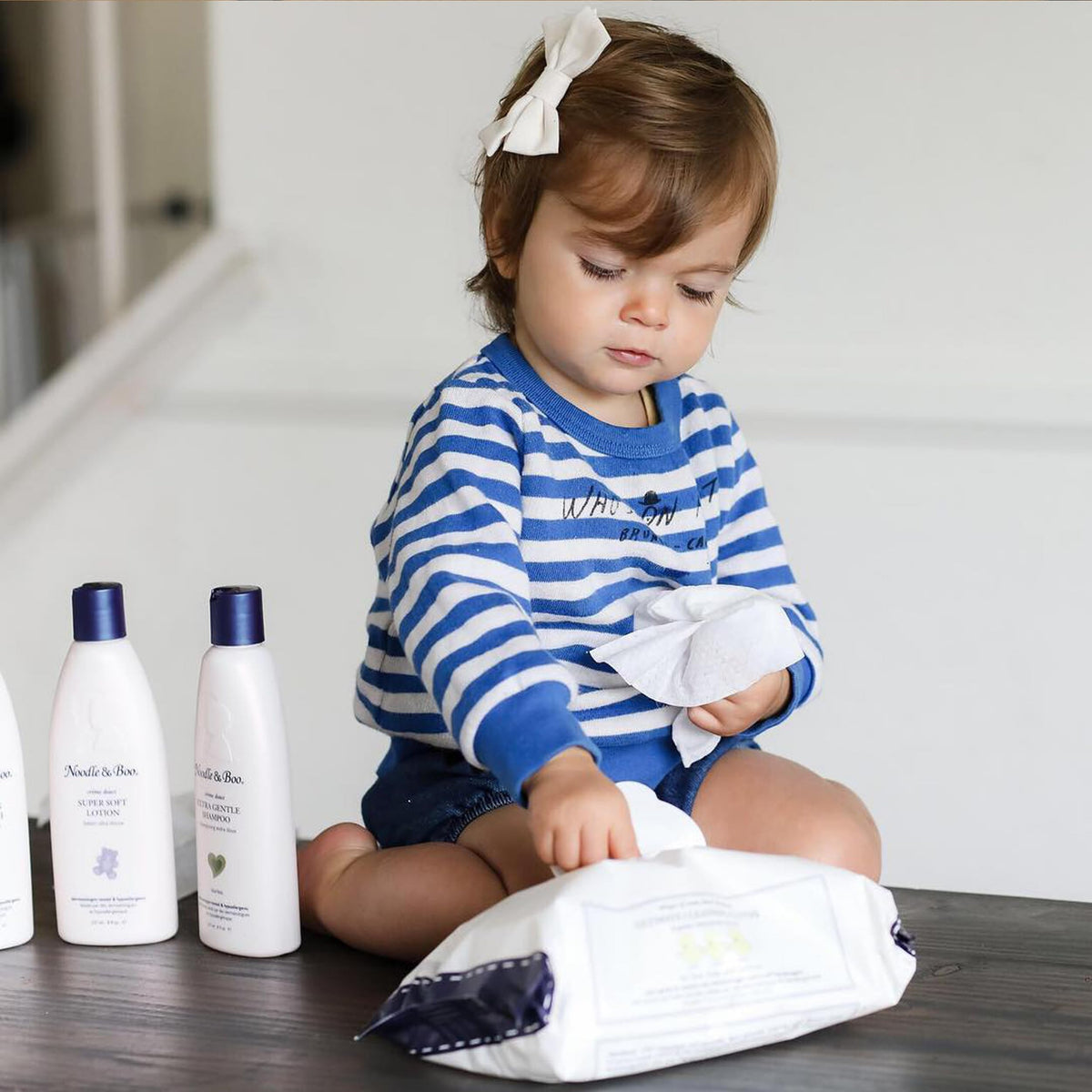 Noodle & Boo Baby Cleansing Cloths showing texture and softness