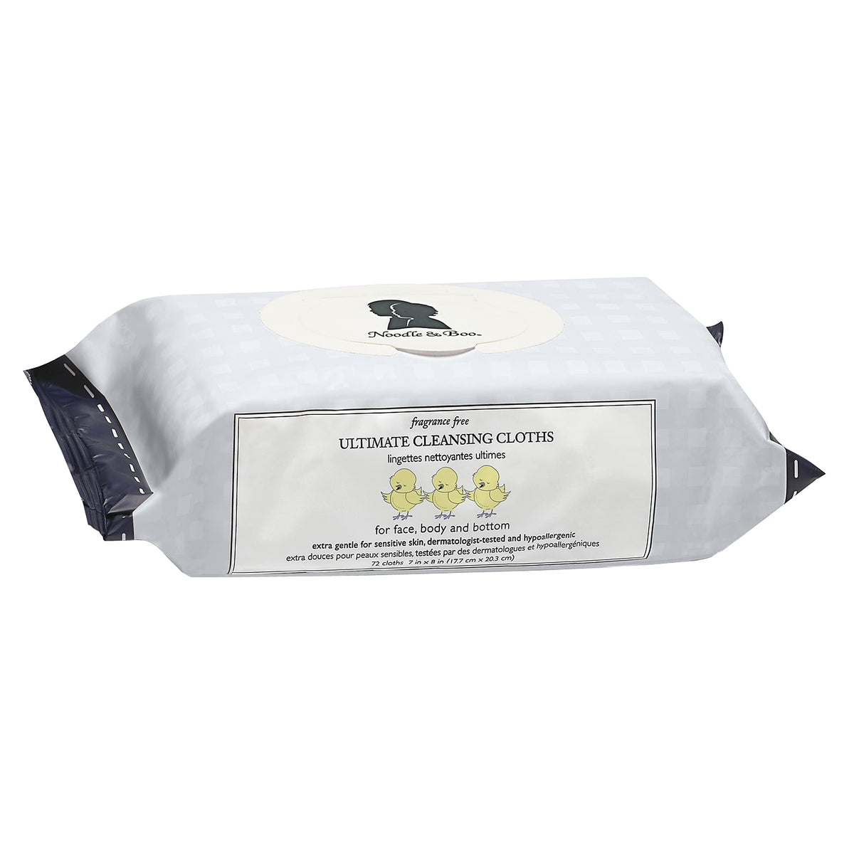 Noodle & Boo baby wipes packaging with 72 count