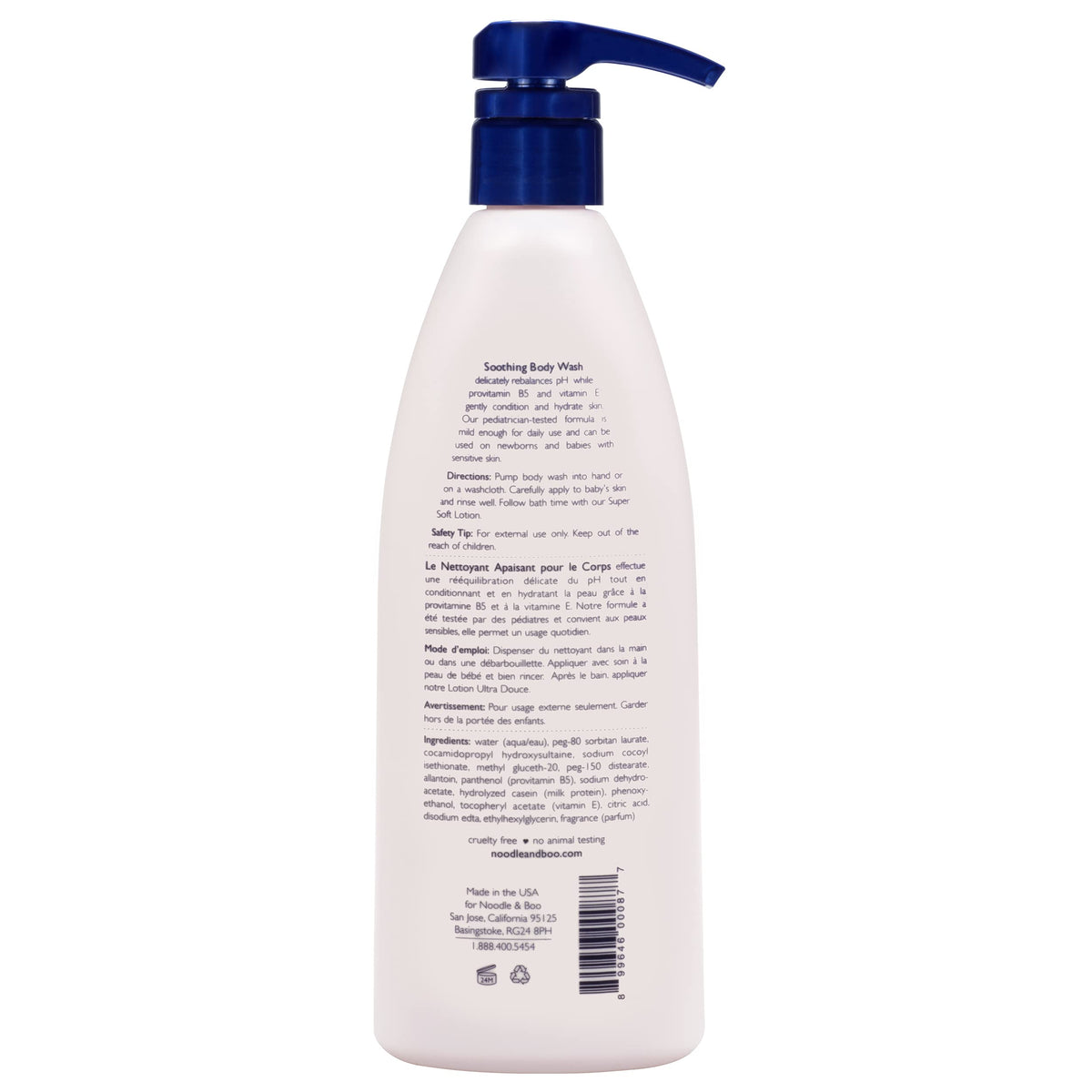 Noodle & Boo Soothing Baby Body Wash 16 Fl oz back view
