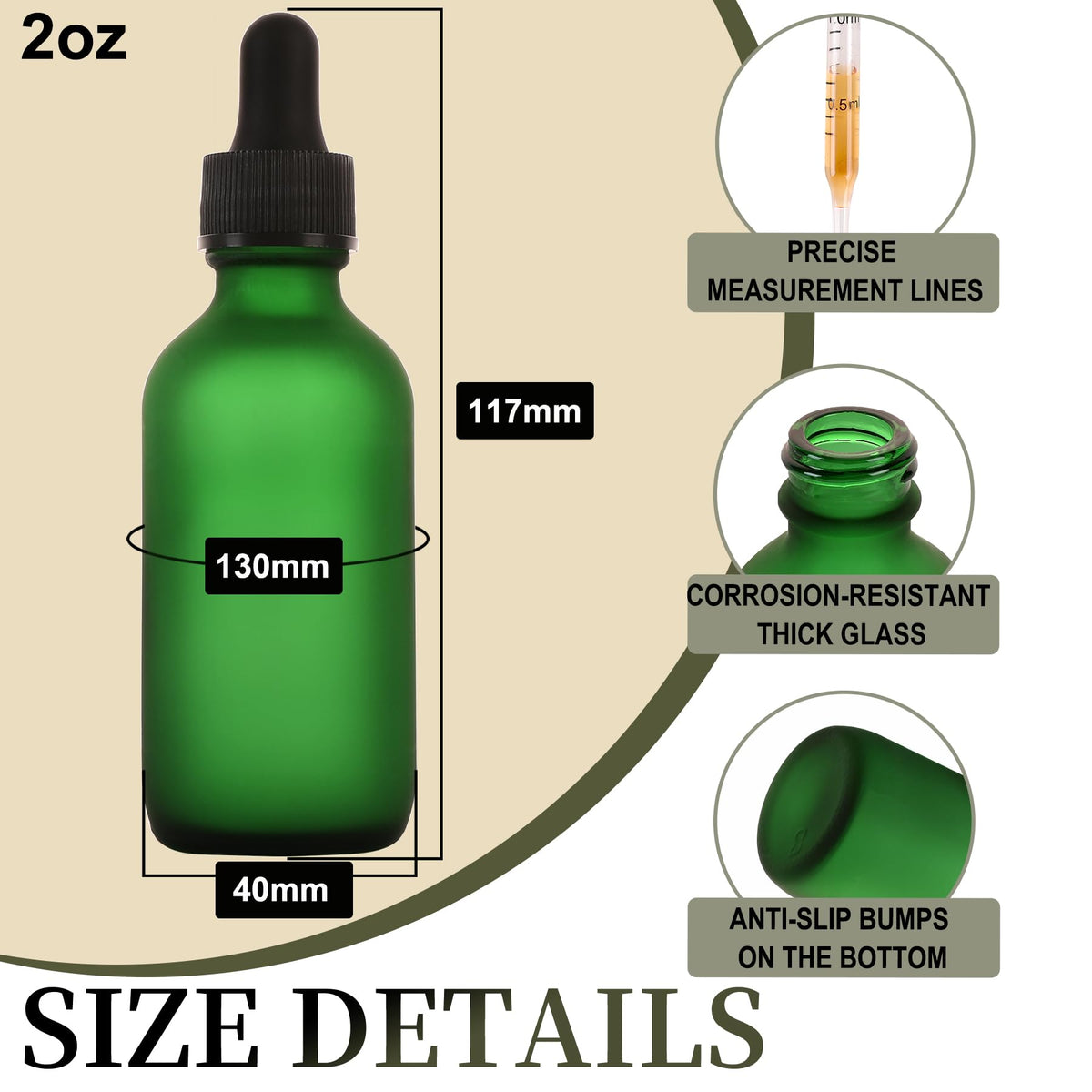 NOOEEISS dropper bottle with measurement lines and silicone top