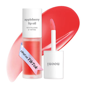 NOONI Korean Lip Oil Appleberry front view with glossy finish