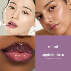 NOONI Korean Lip Oil Appleblacktea swatch on skin