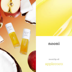 NOONI Korean Lip Oil Applecoco on lips showing glossy finish