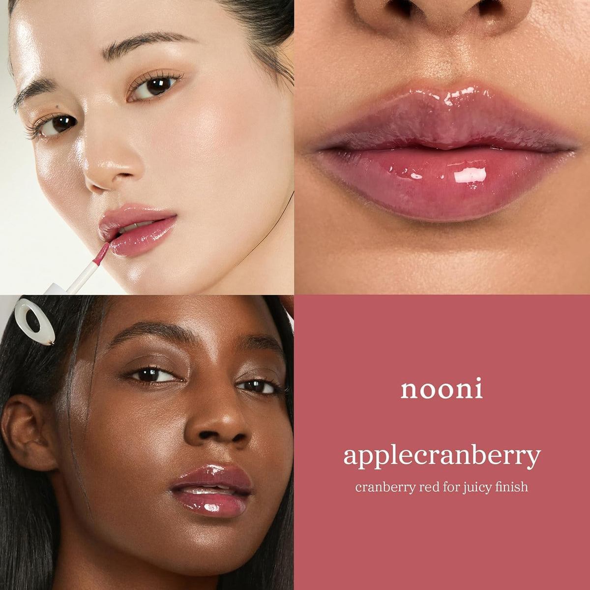 NOONI Korean Lip Oil Applecranberry packaging