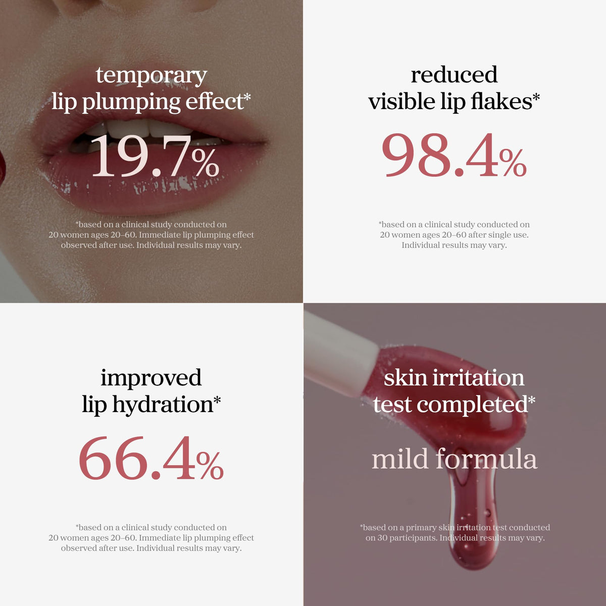 NOONI Korean Lip Oil Applecranberry texture on hand