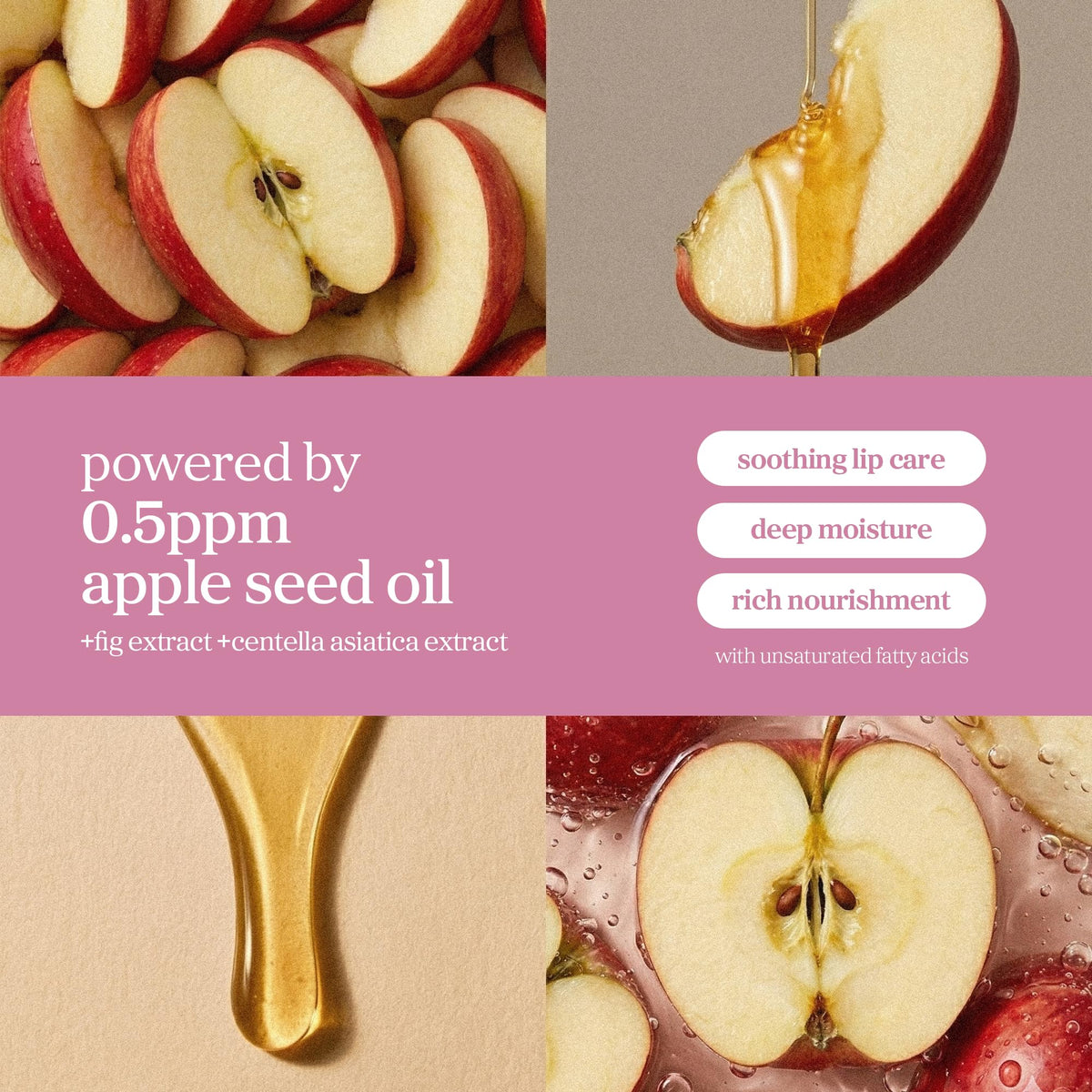 NOONI Korean Lip Oil Applefig swatch on skin