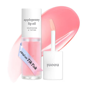 NOONI Korean Lip Oil Applepeony front view with applicator