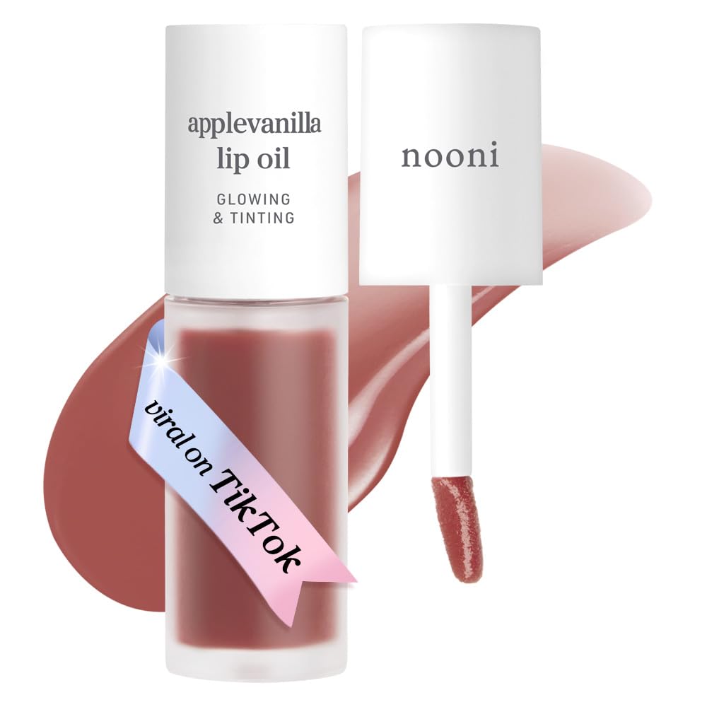NOONI Korean Lip Oil Applevanilla front view with packaging