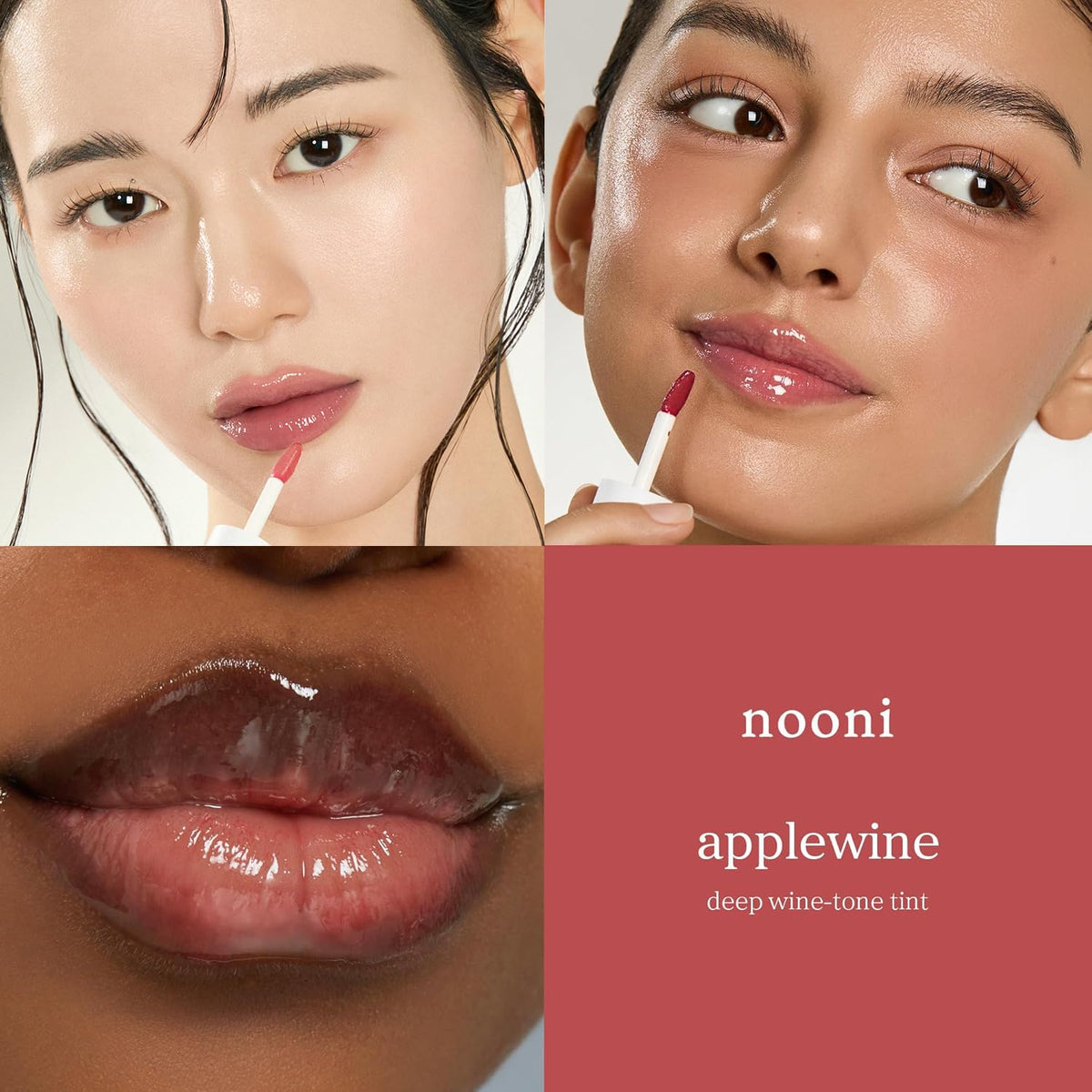 NOONI Korean Lip Oil Applewine swatch on skin