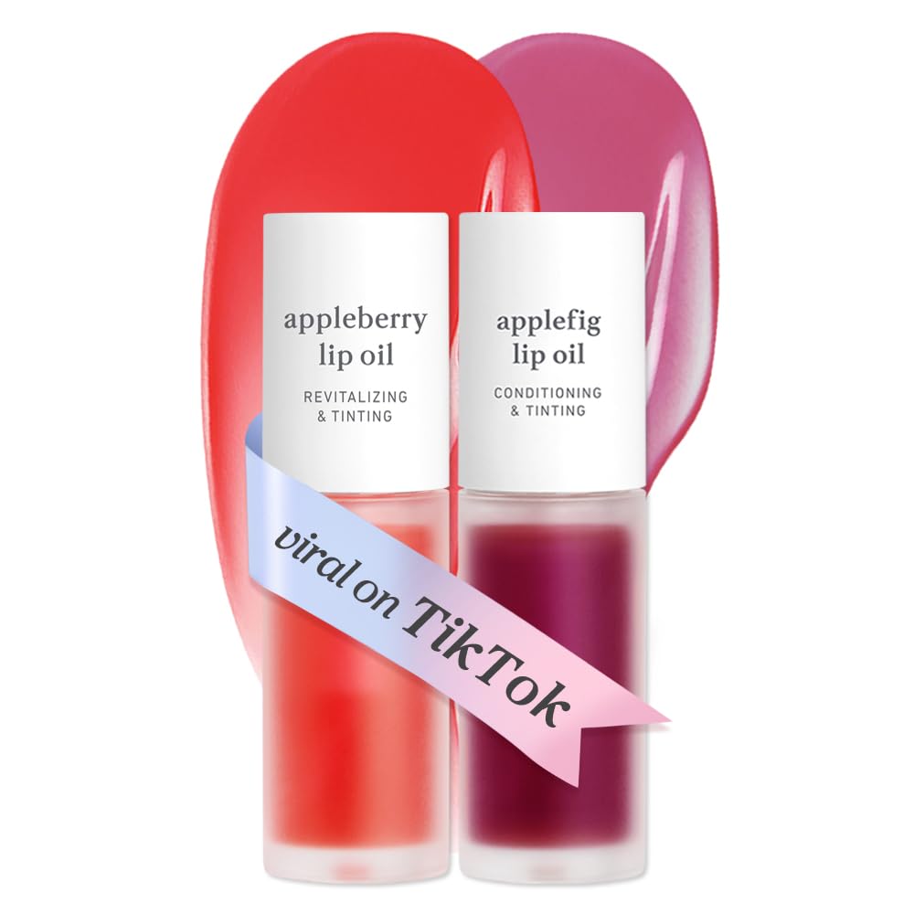 NOONI Korean Lip Oil Set featuring Appleberry and Applefig